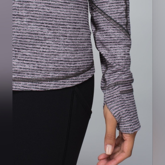 Lululemon race your pace 1/2 zip hyper stripe mauvelous heathered - Picture 3 of 16